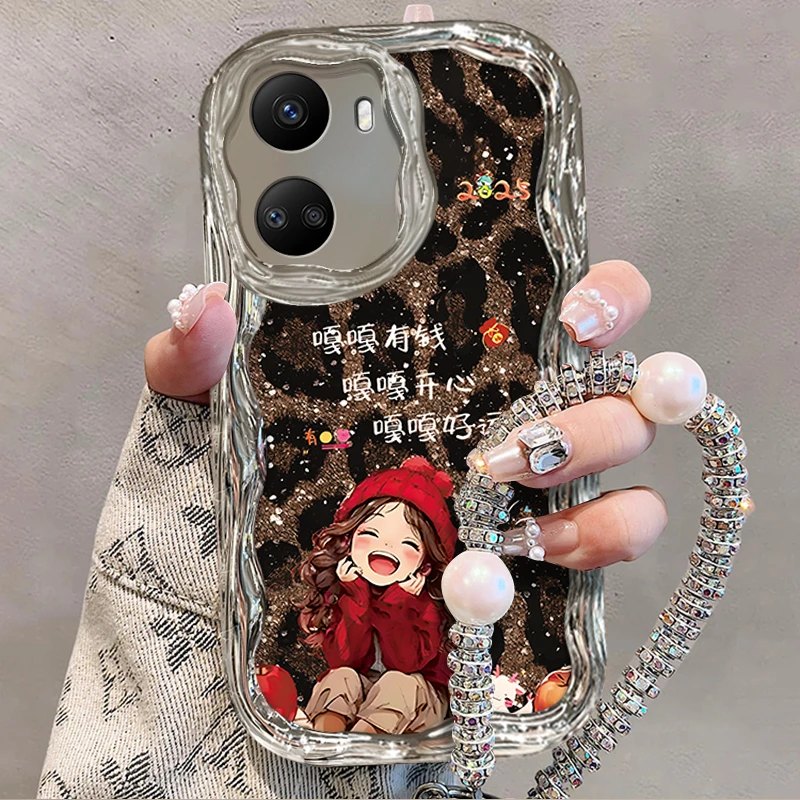 适用于【华为】Nova10SE豹纹嘎嘎好运小女孩创意时尚手机壳