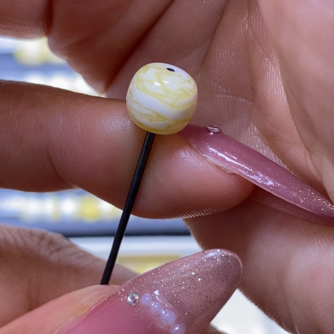 琥珀未镶嵌珠宝奇石瓷白虎皮妖花老型8.1*7.5mm