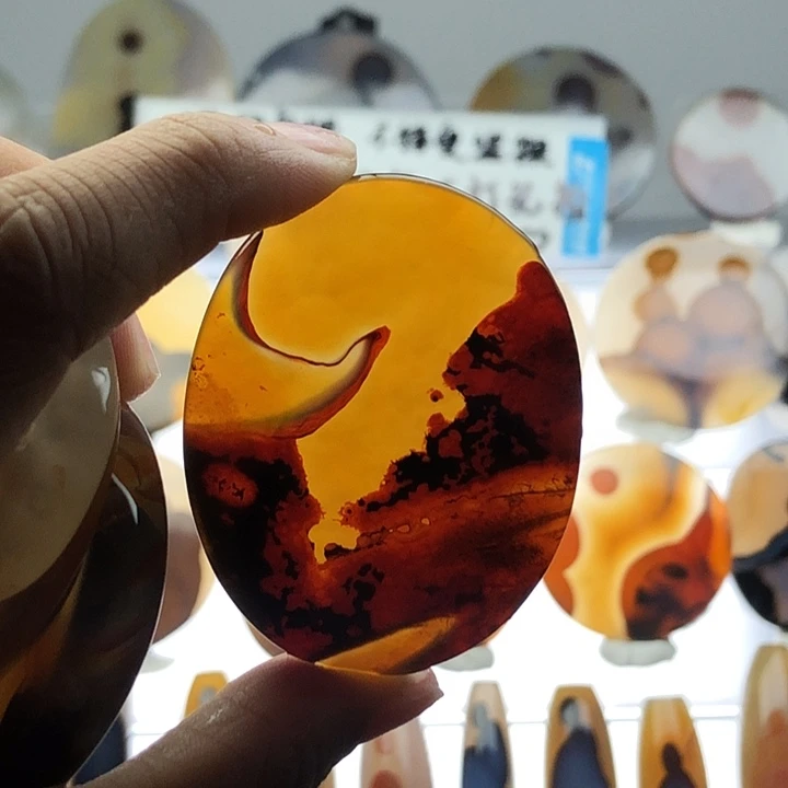 玛瑙/玉髓银S925镀金镶嵌珠宝半成品34