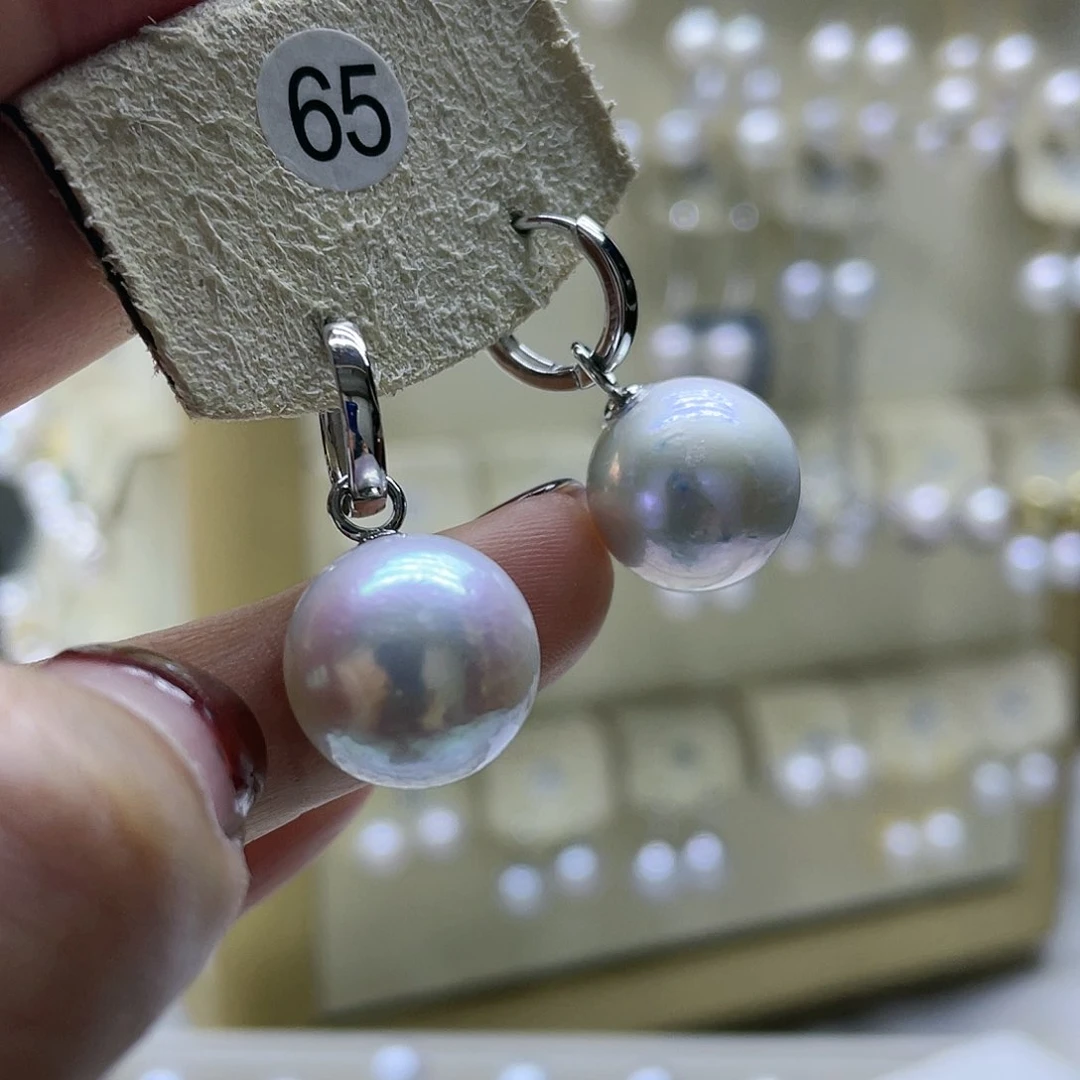 淡水珍珠耳饰银S925镶嵌