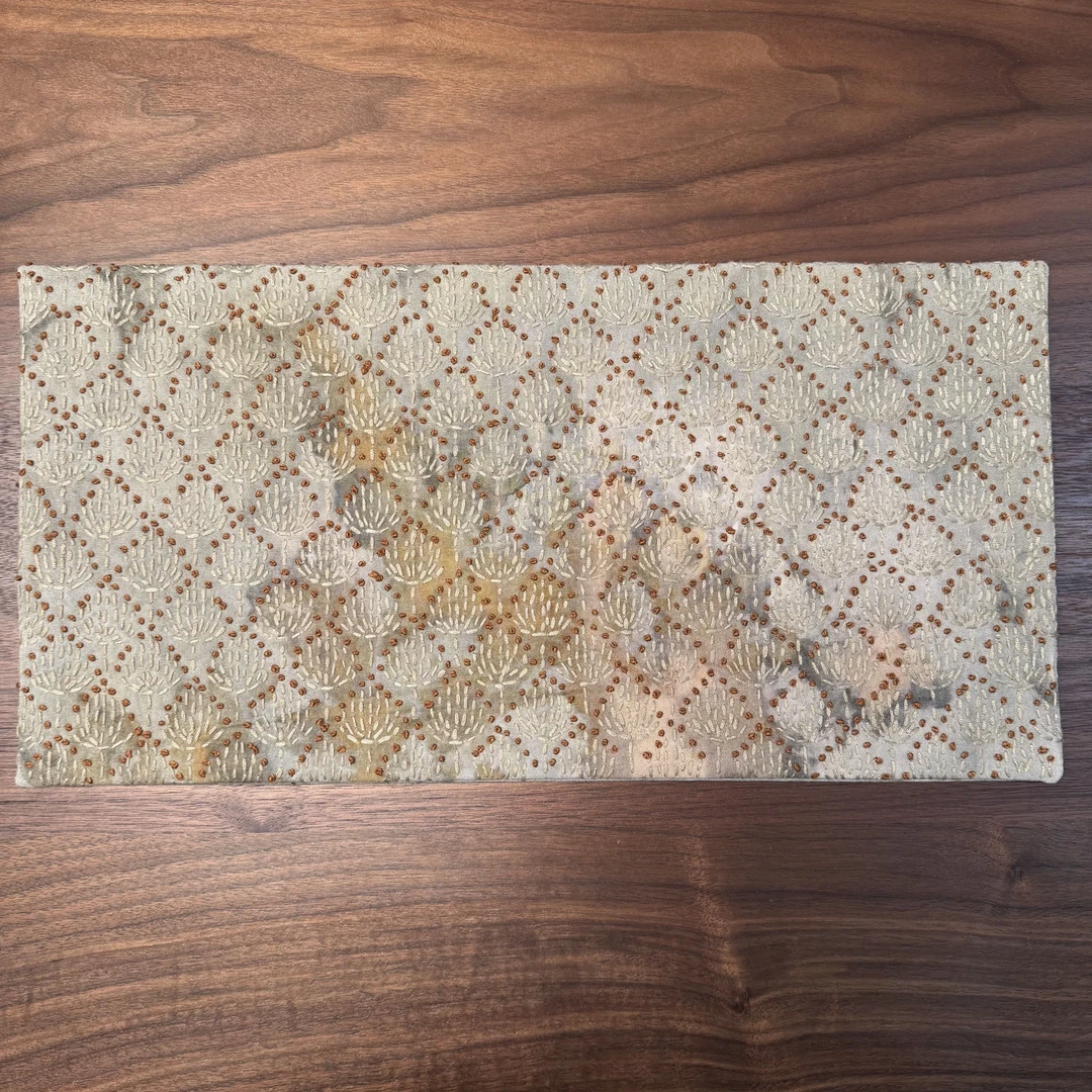 蒲公英｜植物染｜47*24｜手工刺绣茶席｜知己刺子绣