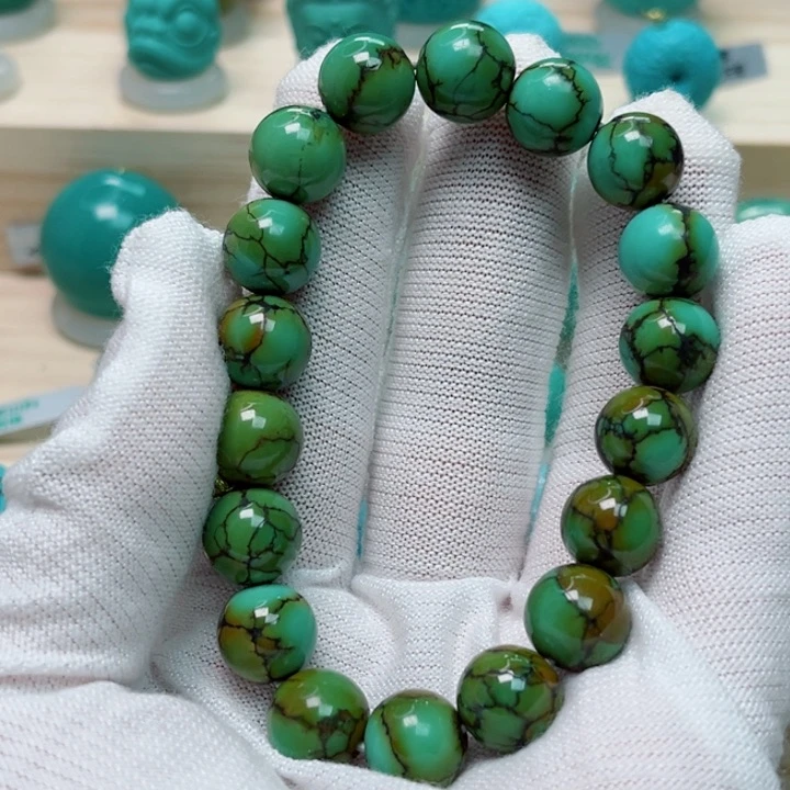 绿松石未镶嵌圆珠手串汐***