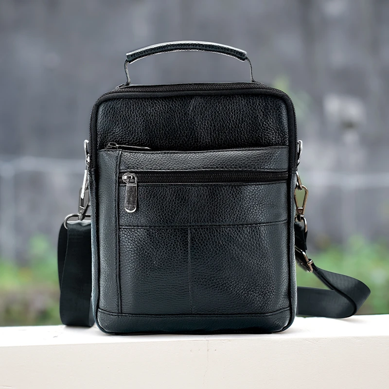 真皮随身包斜挎包多功能商务通勤风男士斜挎包男士手提包包男款