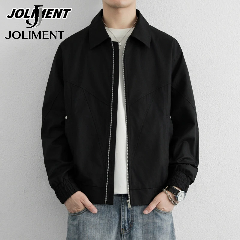 JOLIMENT翻领夹克男款秋季痞帅风飞行上衣工装风宽松大码上衣外套