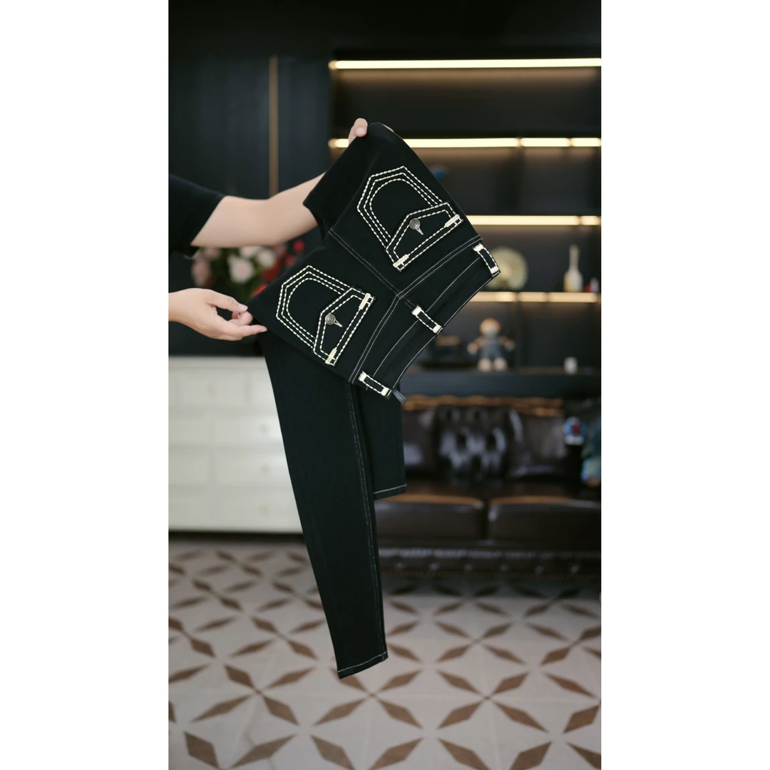 巨显瘦~黑色修身小脚牛仔裤女九分秋季弹力高腰修身显瘦小脚裤