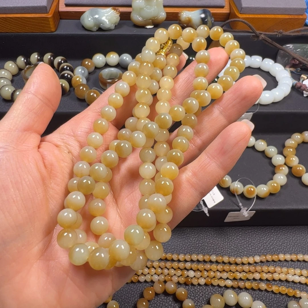 和田玉未镶嵌手链卡8 108