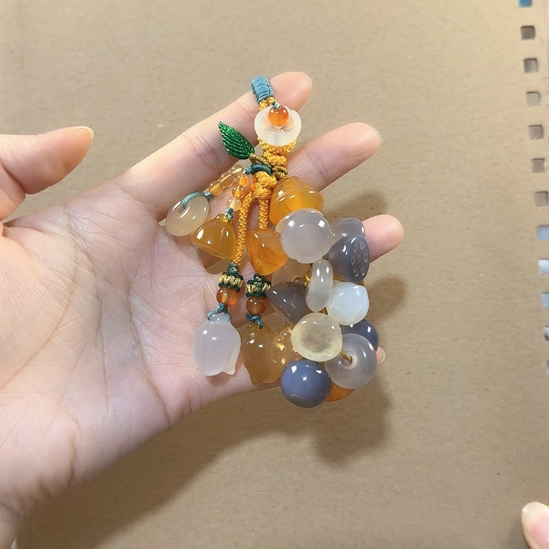 玛瑙/玉髓未镶嵌钥匙挂件娜****肤