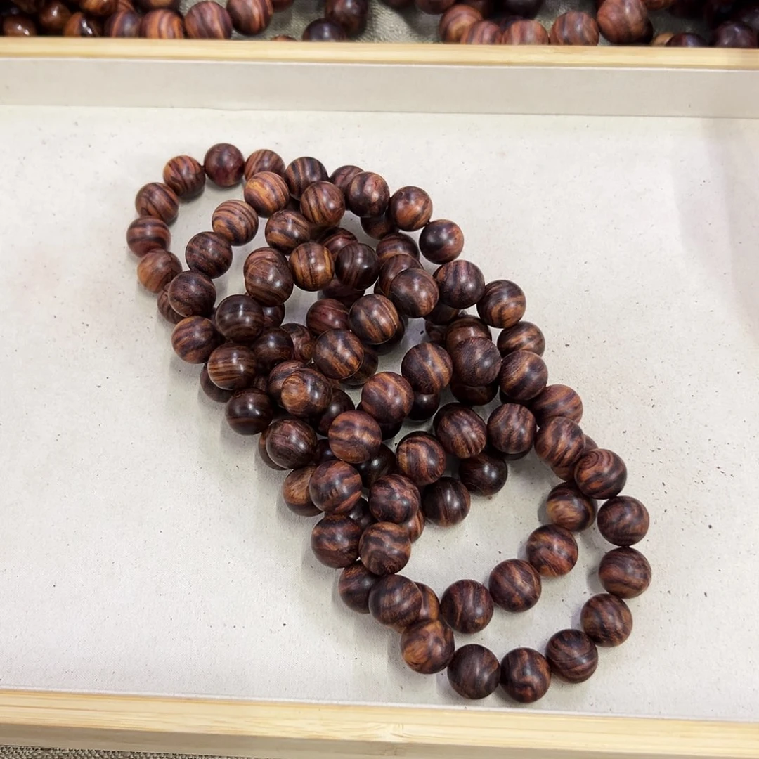 黄花梨/降香黄檀手串/手链15mm圆珠纹理+油性