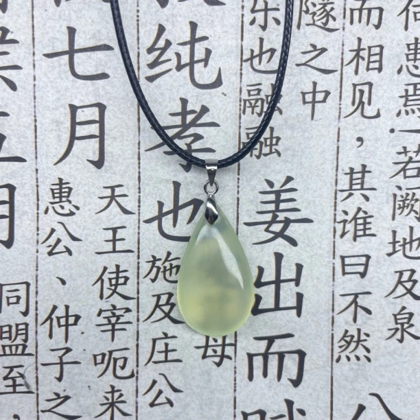 岫玉#绿冰水滴吊坠#高级感