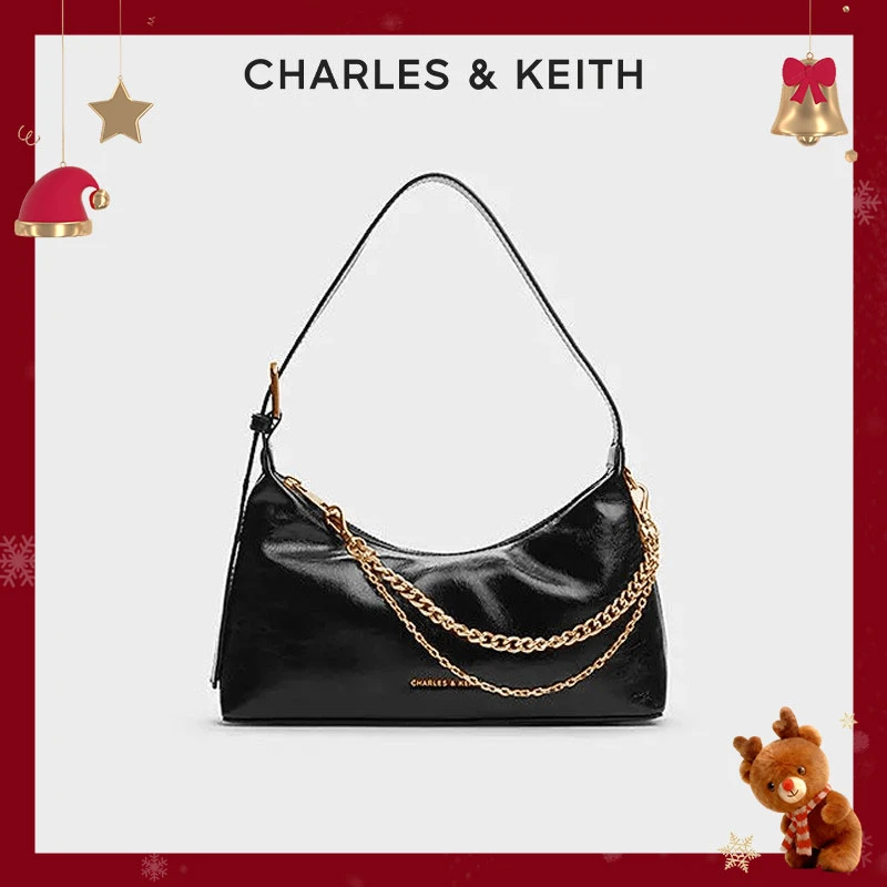 CHARLES & KEITHRainbow柔软hobo链条单肩斜跨包女40782472