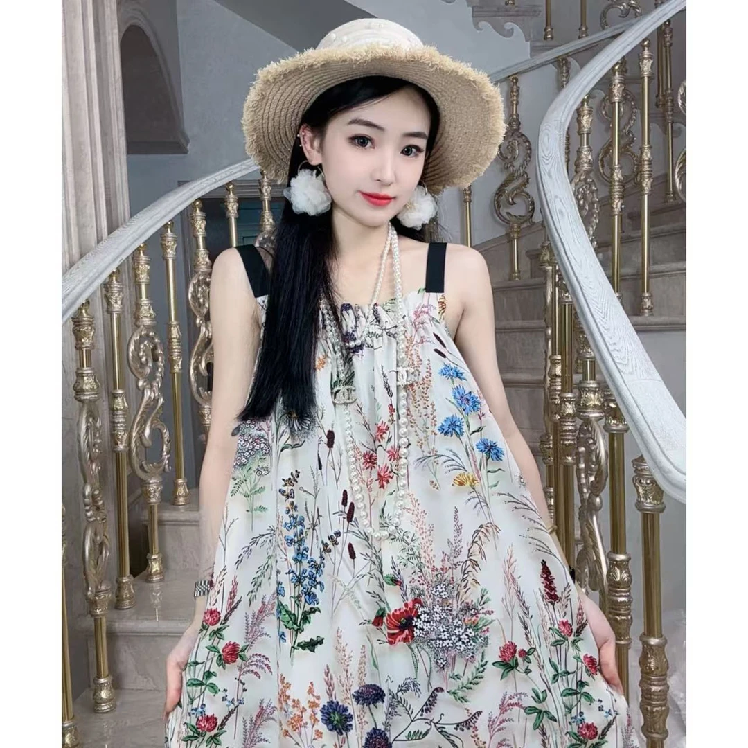 一老板【莫奈花园】春夏新款百搭时尚大码连衣裙碎花女装