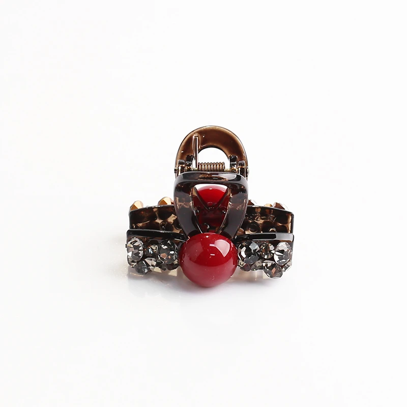 香宾妮原创设计发夹轻奢红色刘海侧边夹新年款百搭发夹6995