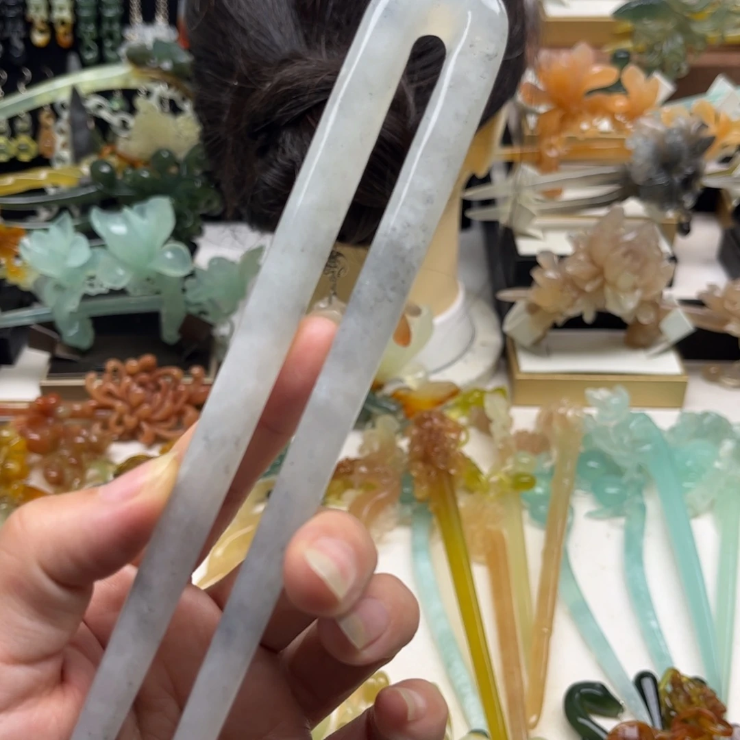 蛇纹石玉合金发簪