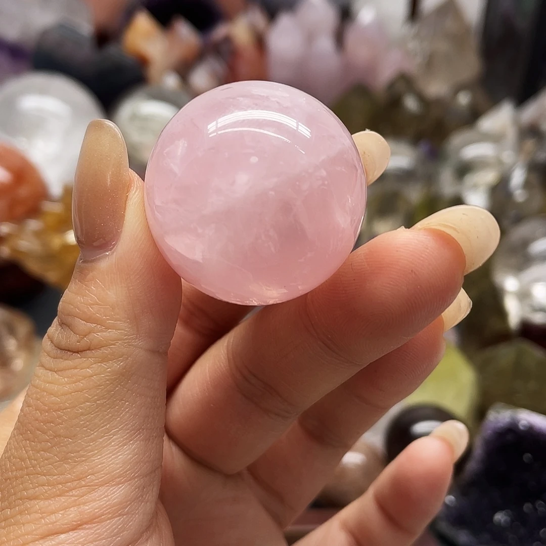 水晶未镶嵌珠宝半成品56粉晶3.2公分