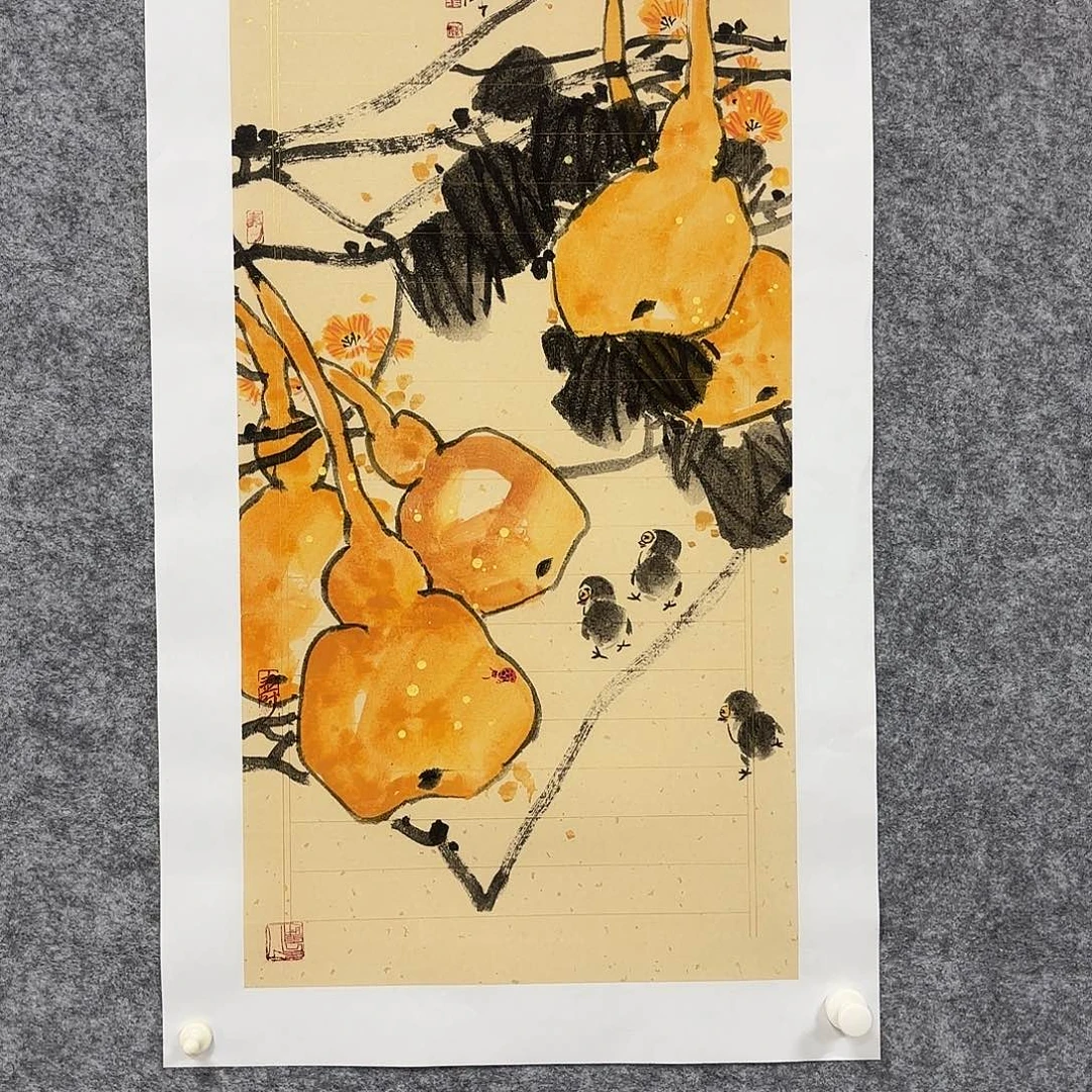 绿***山张树茂国画花鸟作品