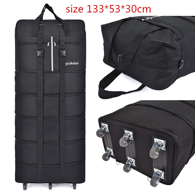折叠旅行包万向轮收纳箱出国旅行袋多功能大容量登机伸缩行李袋