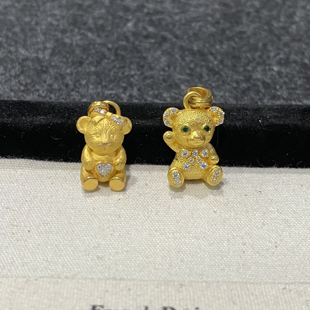 足金999熊熊吊坠多样性发货一件