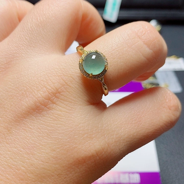 银S925镶嵌戒指翡翠