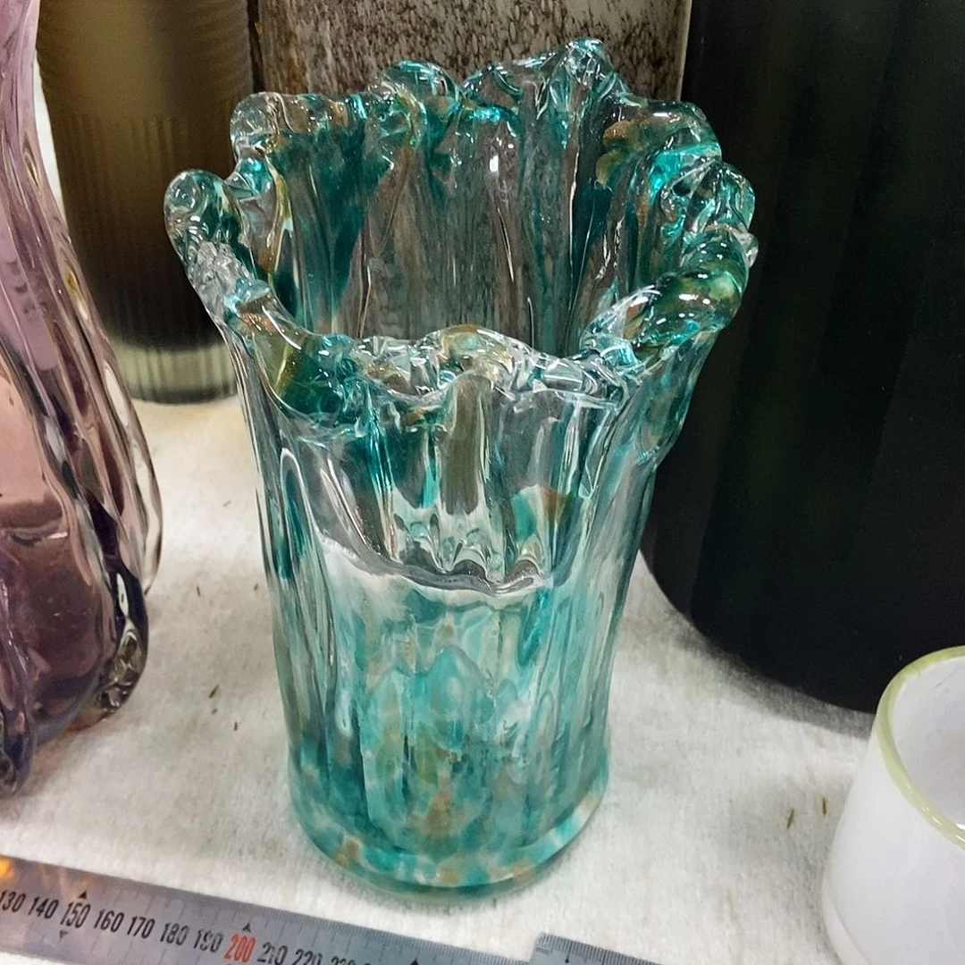 琉璃绿色金星琉璃摆件家居花瓶20