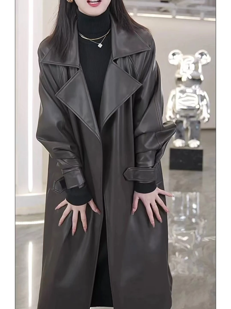 网红春秋时尚休闲百搭长款大衣