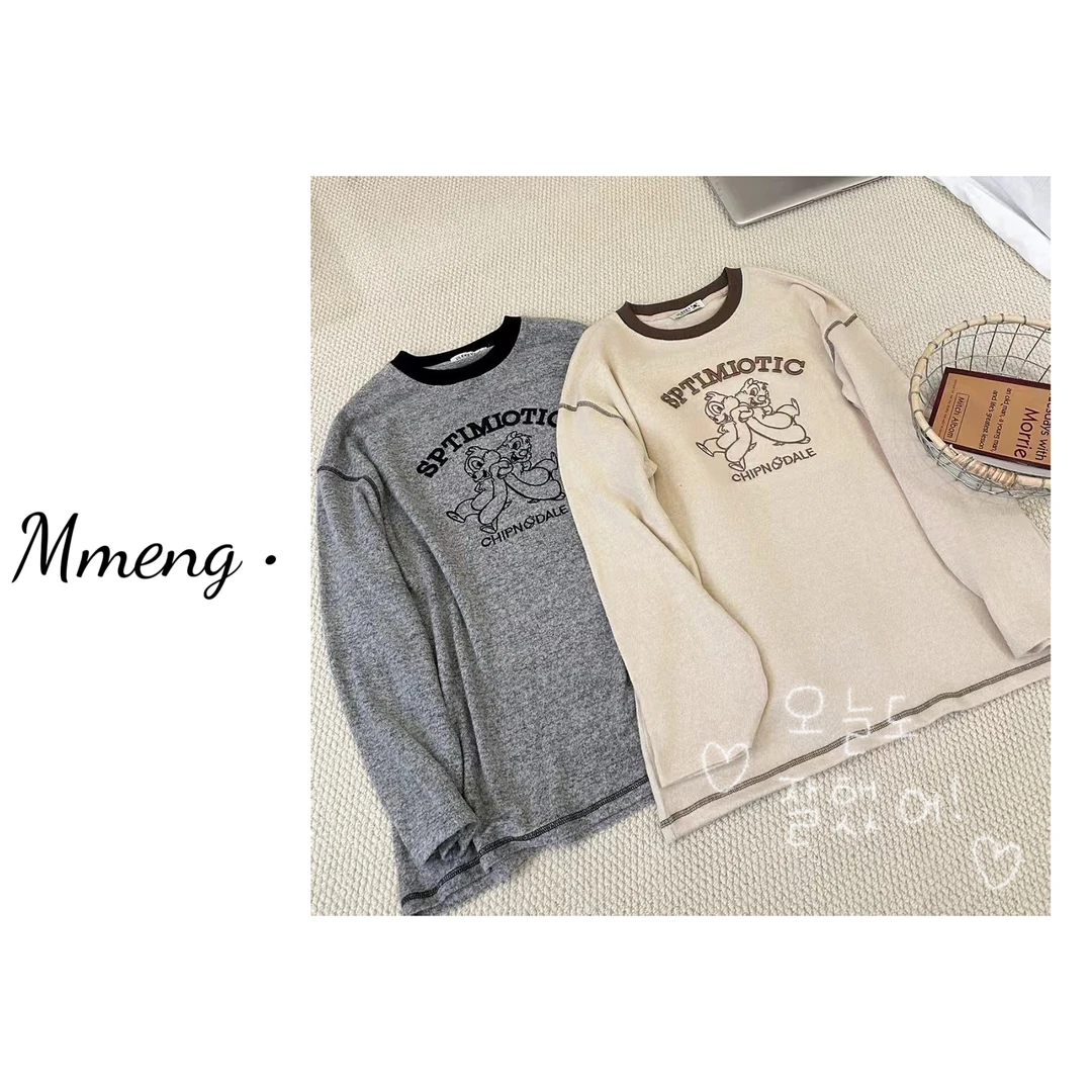 Mmeng•韩货 奇奇蒂蒂撞麻丝线长袖T