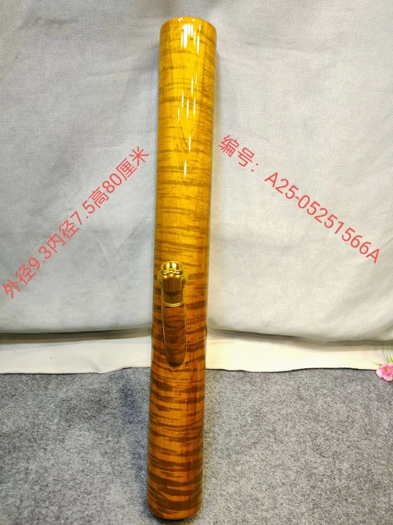 1566号缅甸金丝楠木水咽筒整体无拼接风干老料不易开裂变形