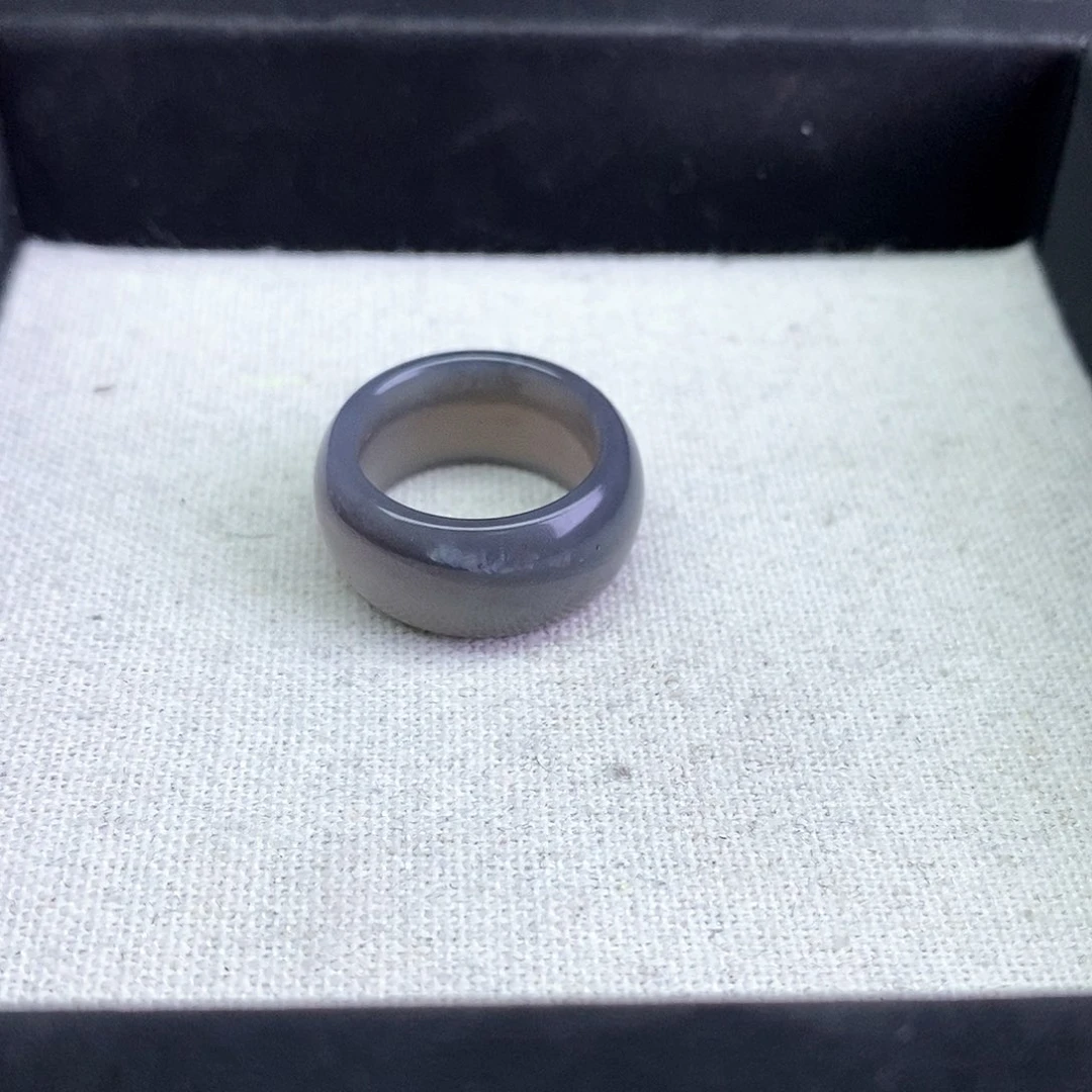 和田玉戒指未镶嵌浓紫轮胎福利款17号