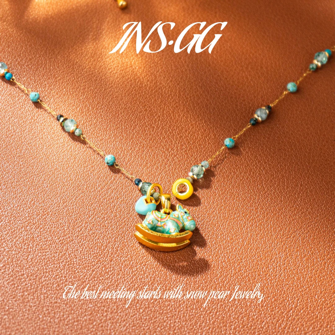 钛钢仿水晶项链 【INS · GG】松 ♠ 凤凰小马 手工 LX3050 项链·中长