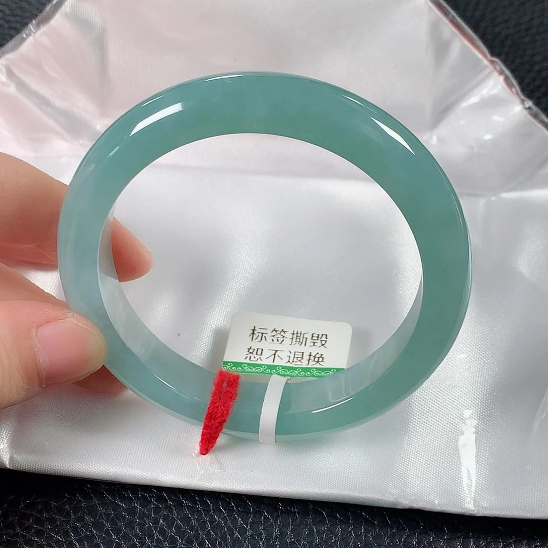 翡翠手镯未镶嵌缅甸天然翡翠手镯57圈口