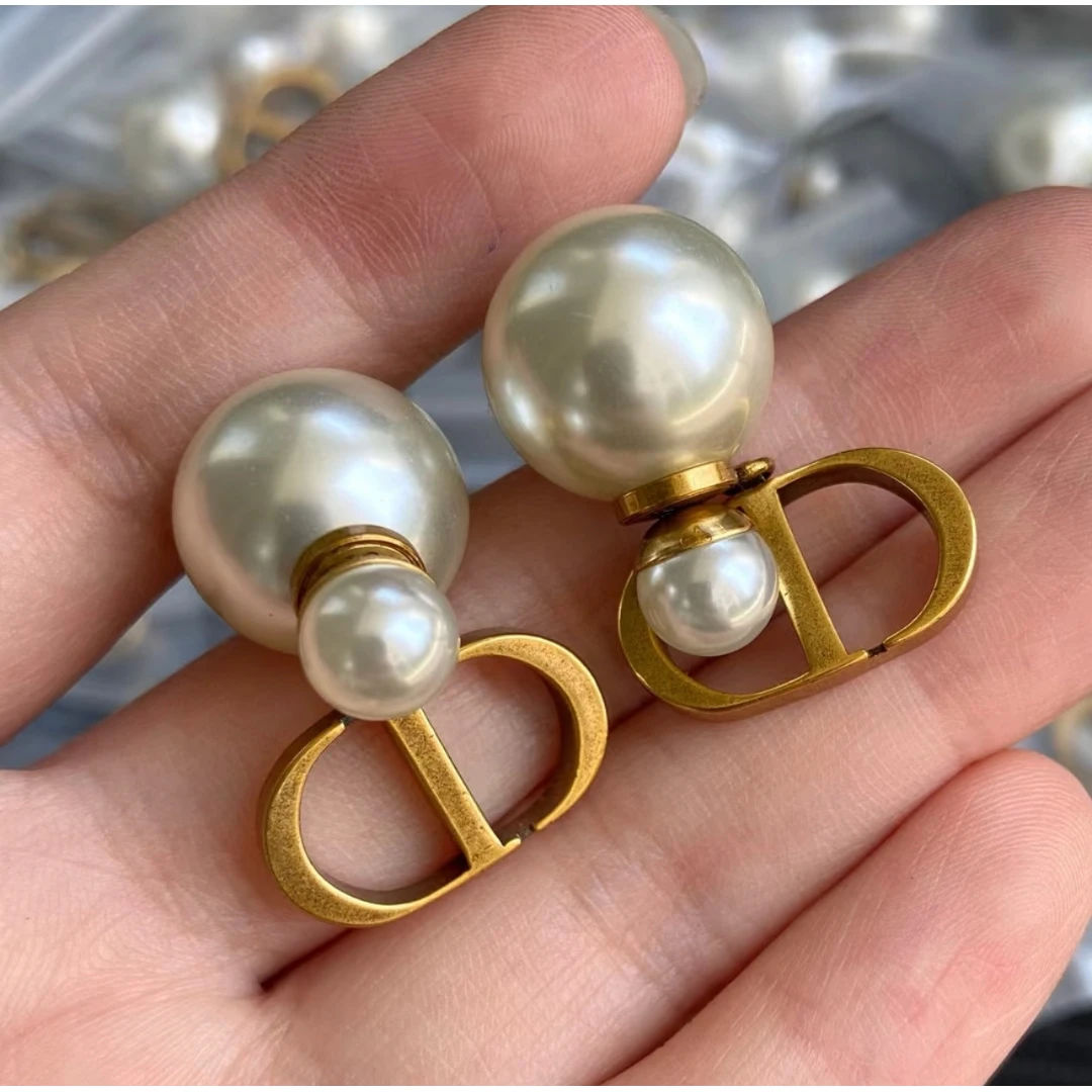 猪鼻珠珠耳钉轻奢时尚气质 8449