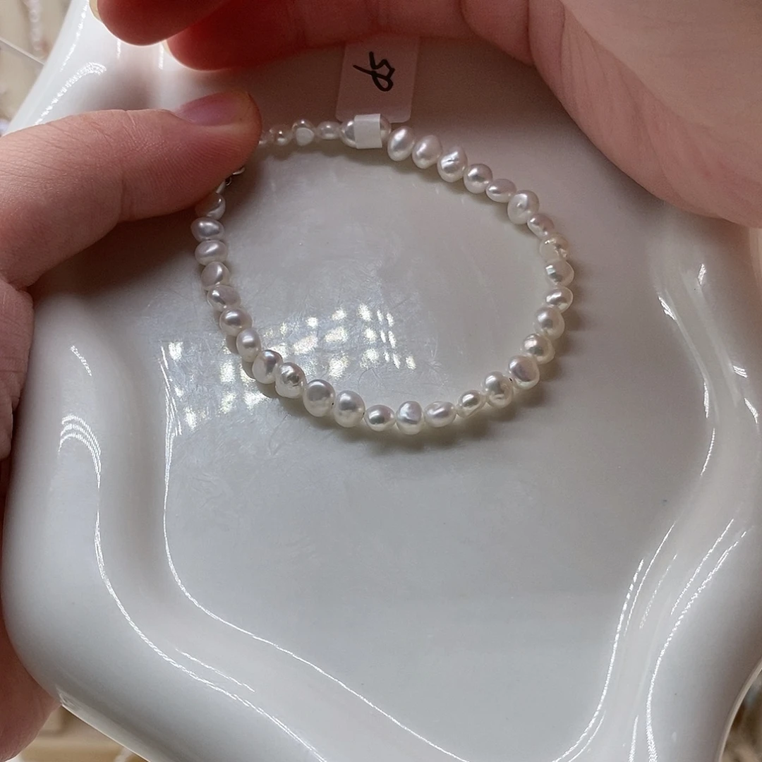 淡水珍珠银S925镶嵌手链