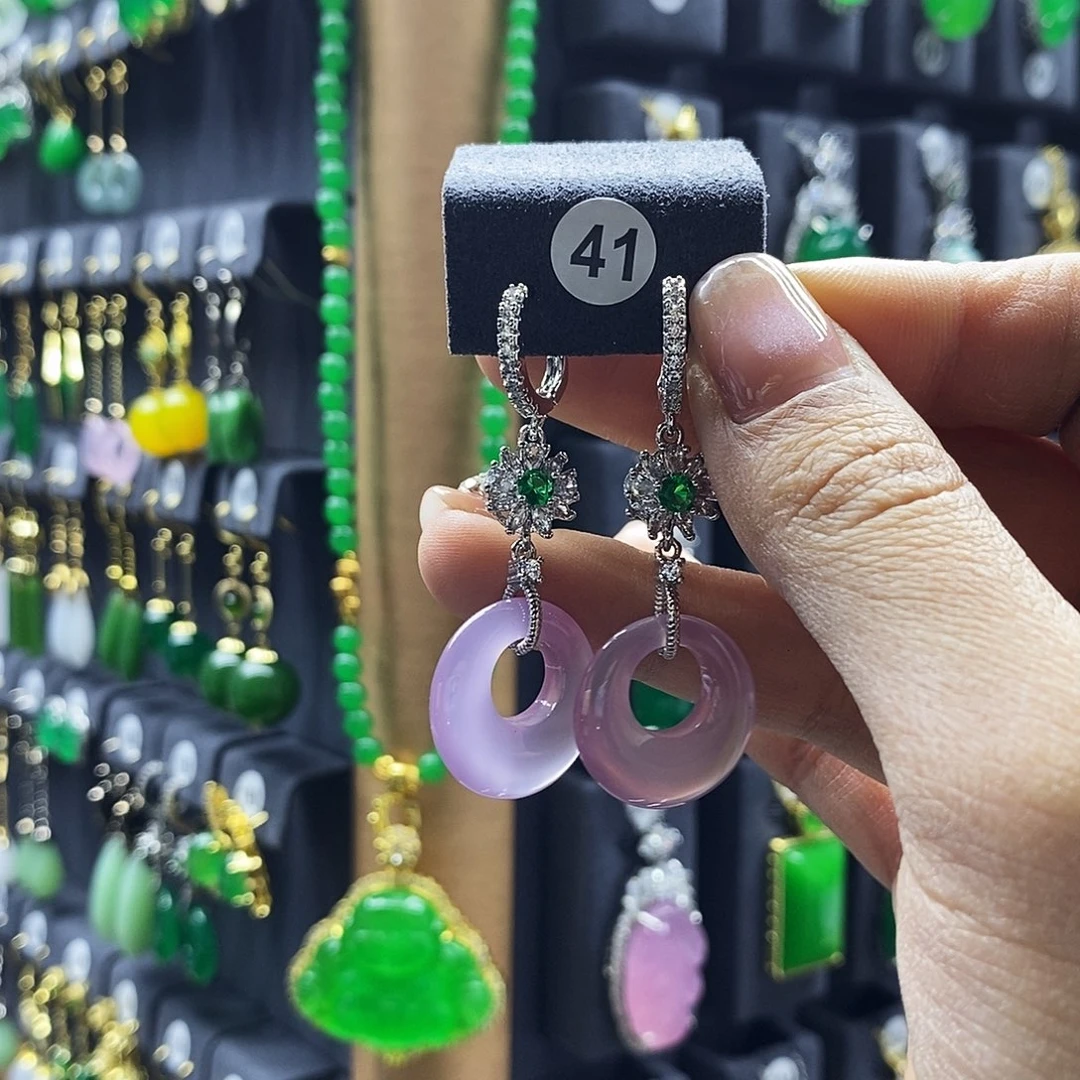 翡翠未镶嵌耳饰41