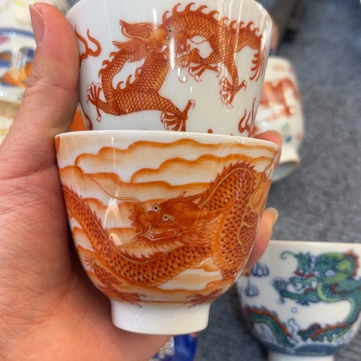 容***哥手绘茶杯盖碗陶瓷