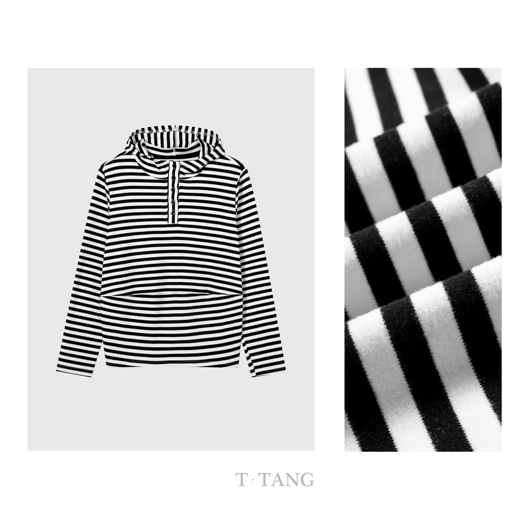 秋季新款300g双面色织澳绒面料时尚休闲百搭气质显瘦卫衣【7286】