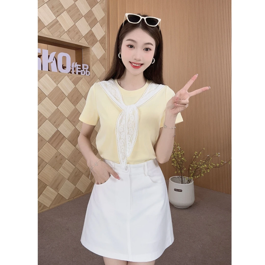 碧高小个子女装 夏季新款时尚洋气减龄上下套装