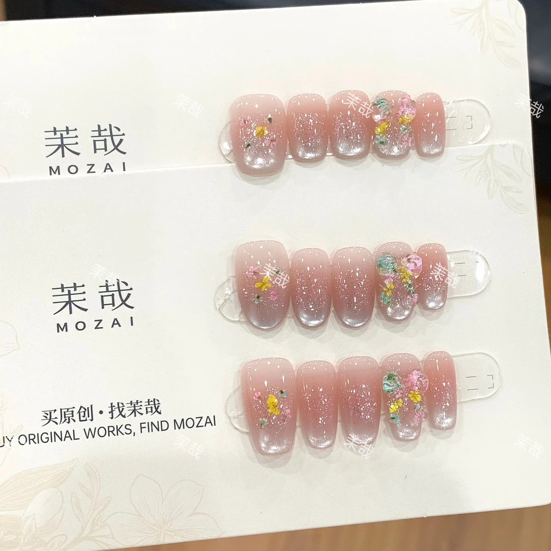 茉哉I【春日记忆】纯手工定制美甲拆卸穿戴甲A3785