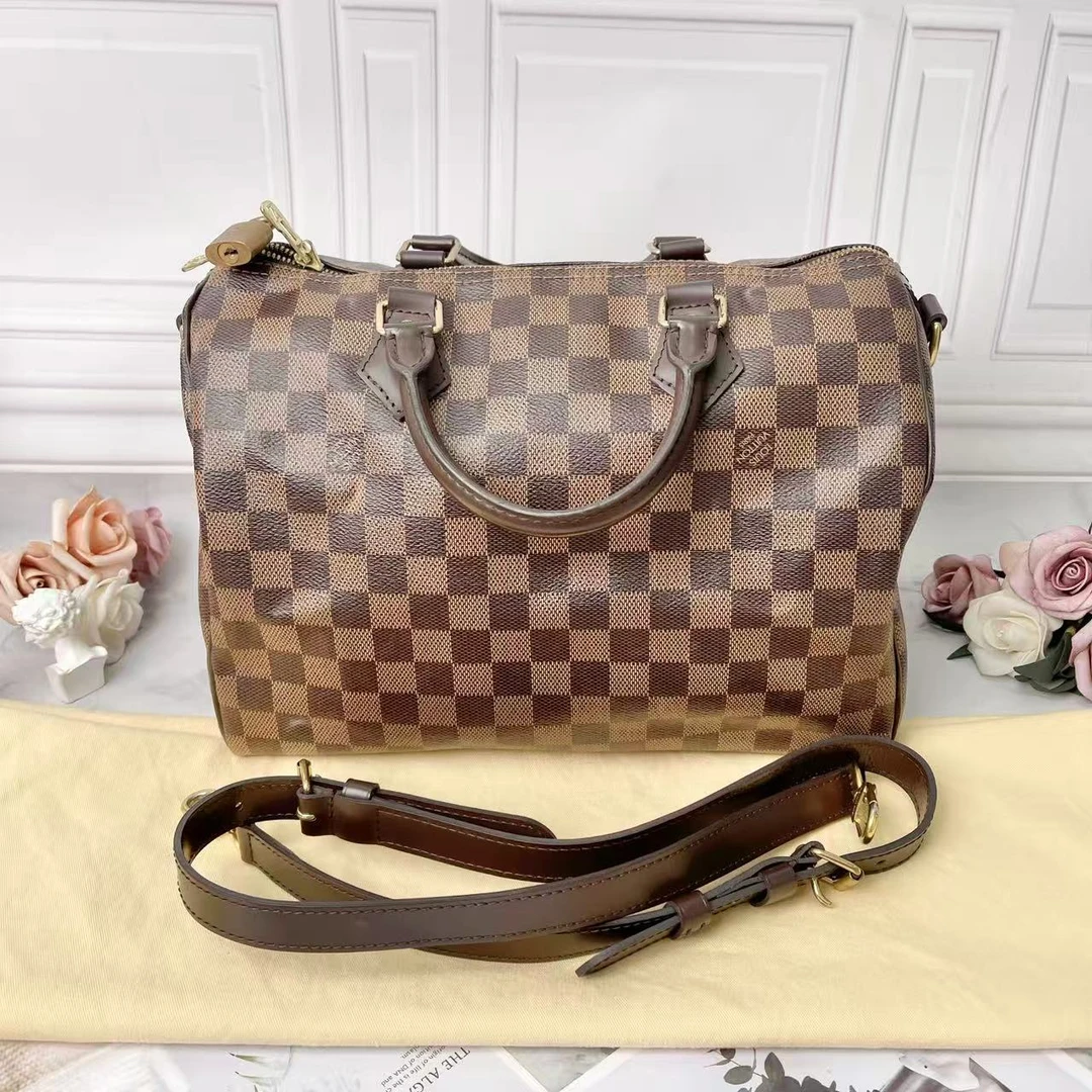 95新 LouisVuitton/路易威登 棕色棋盘格SPEEDY 30手袋 N41367