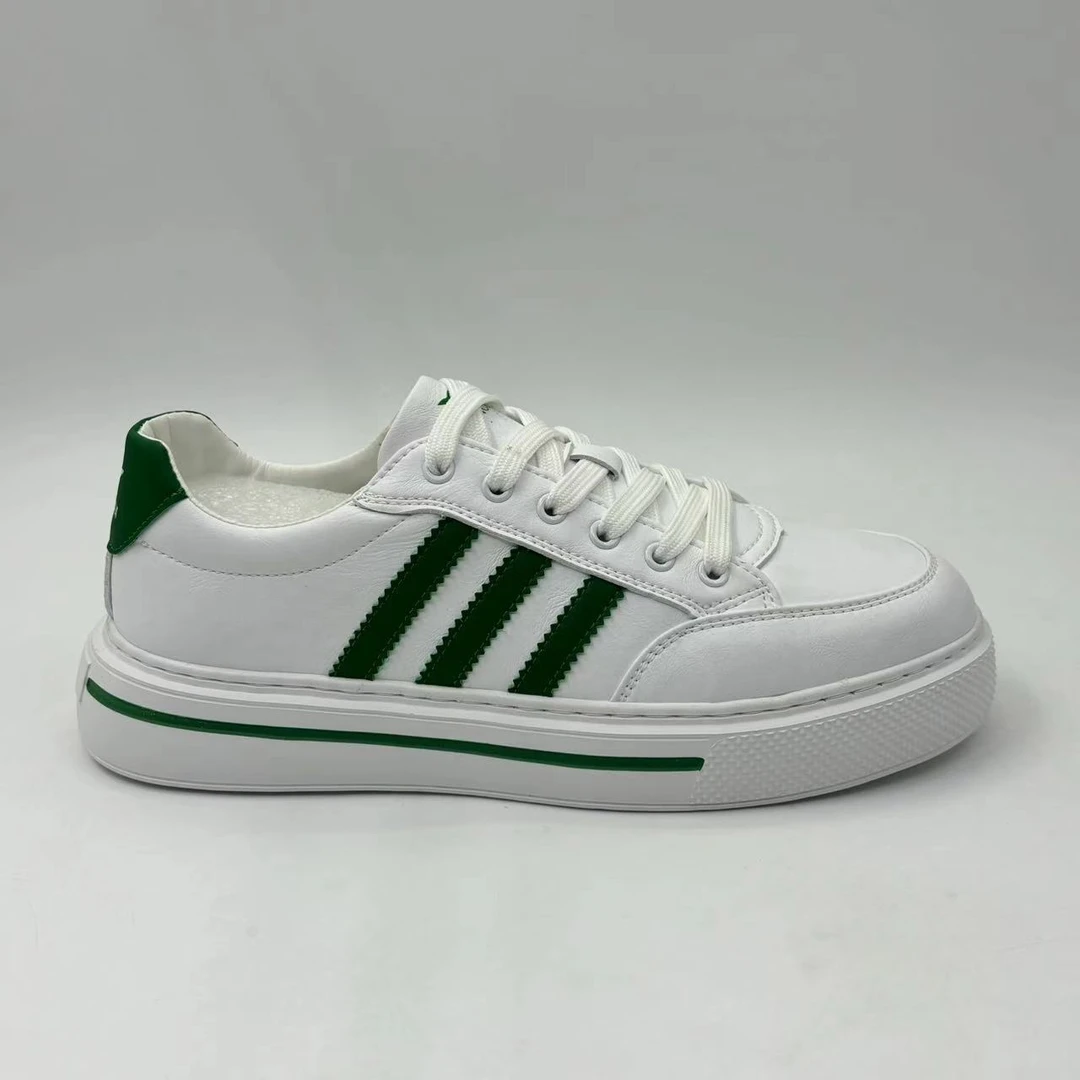 男士春秋款全皮面时尚小白鞋 舒适百搭休闲板鞋（1823）