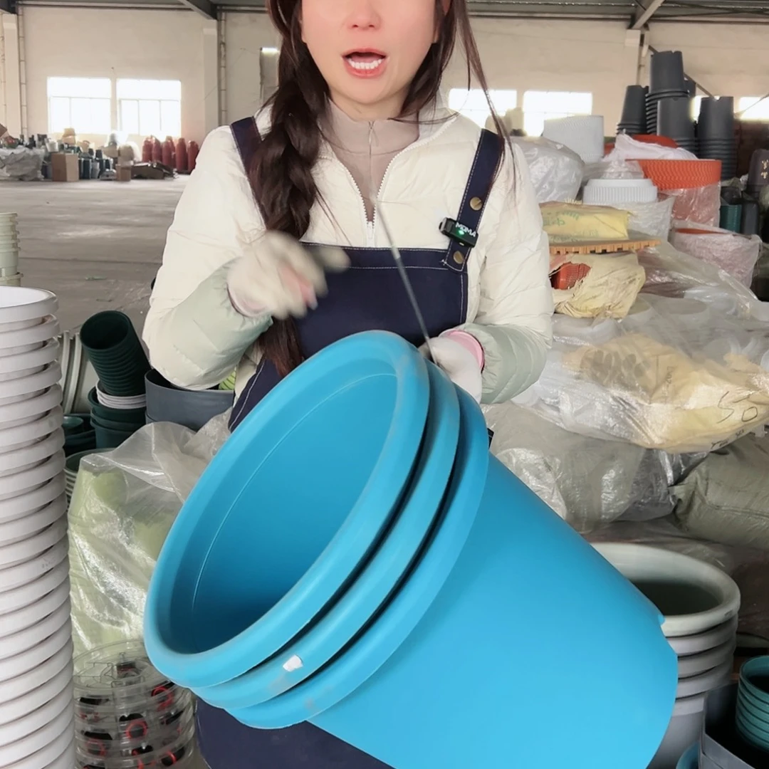树脂瑕疵四季盆8#蓝色3个无托