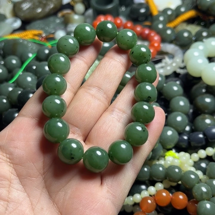和田玉(碧玉)手串未镶嵌用**改13