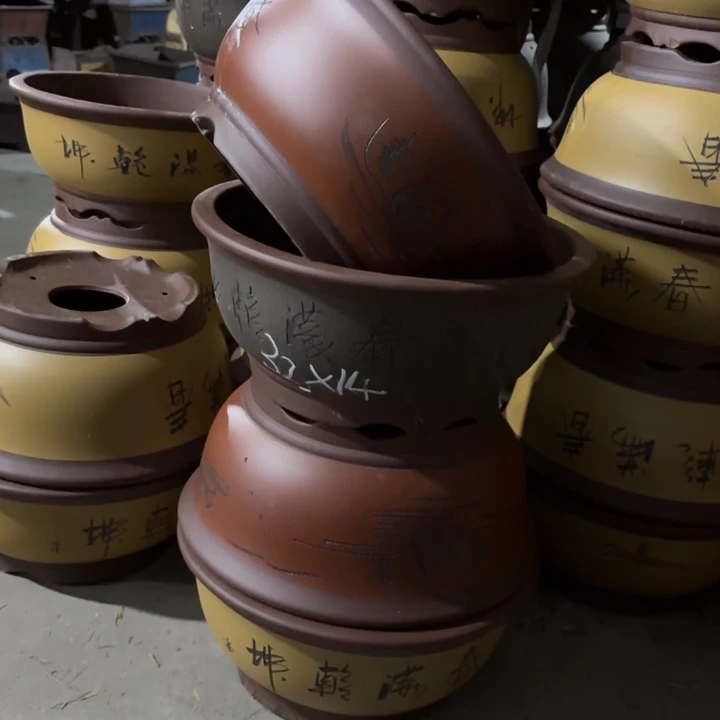 紫砂花盆100-4。     32-14