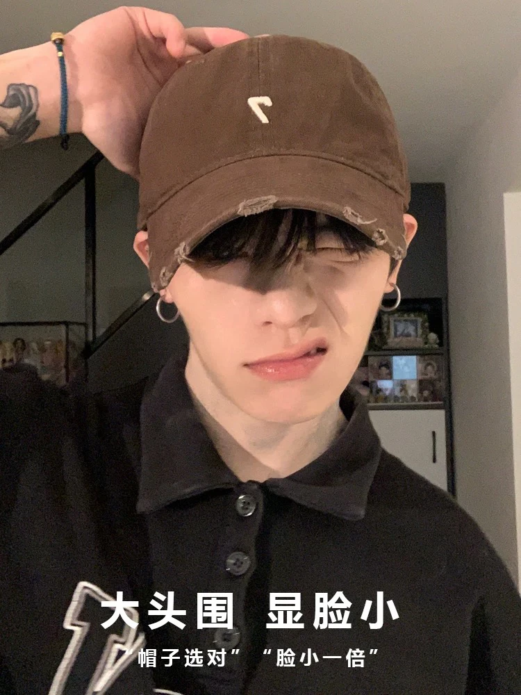 帽子男款夏季防晒大头围鸭舌帽男2025新款百搭宽檐棒球帽女士潮牌
