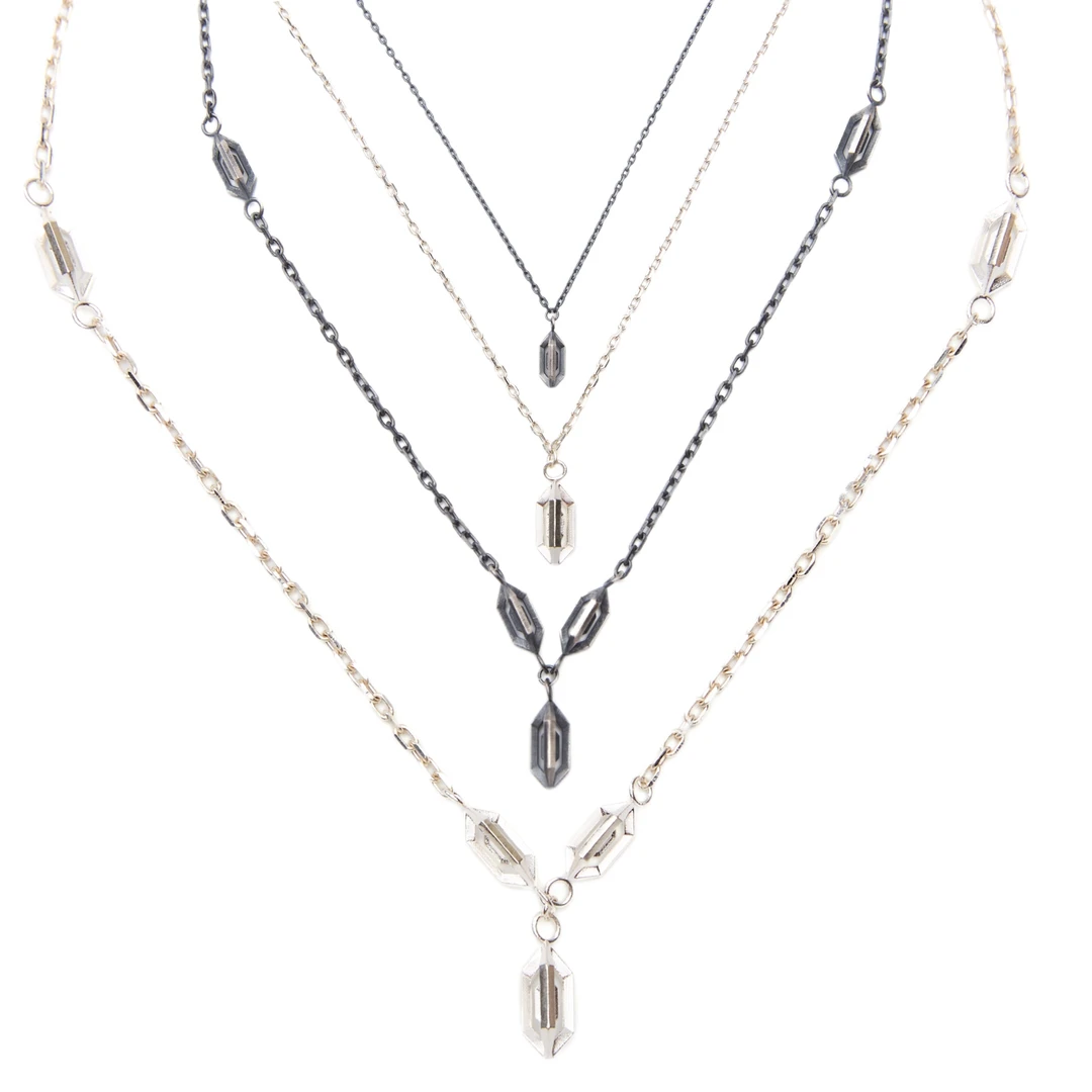 坠链均925银 Ree counter相遇项链笼中雀拼接925银立体项链男女