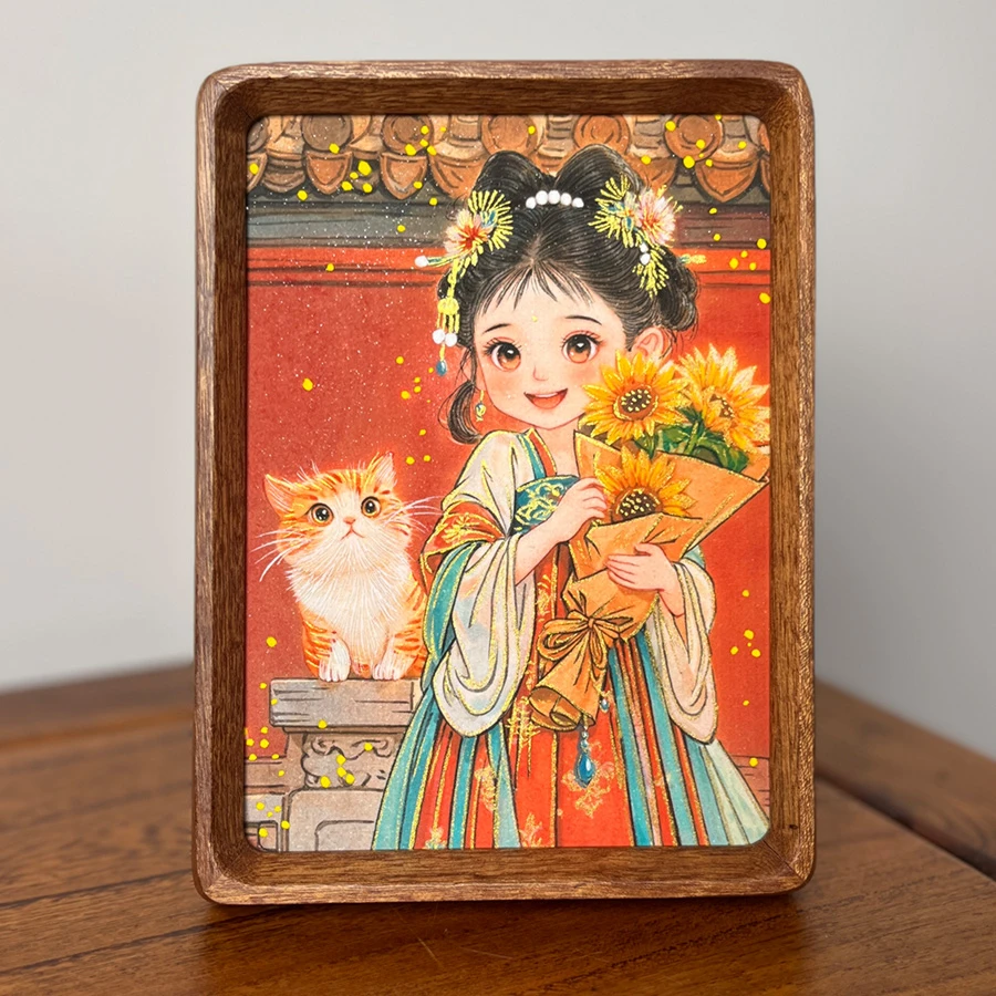 【一举夺魁】7寸纯手绘国风摆件新中式客厅家居装饰画手绘艺术摆台