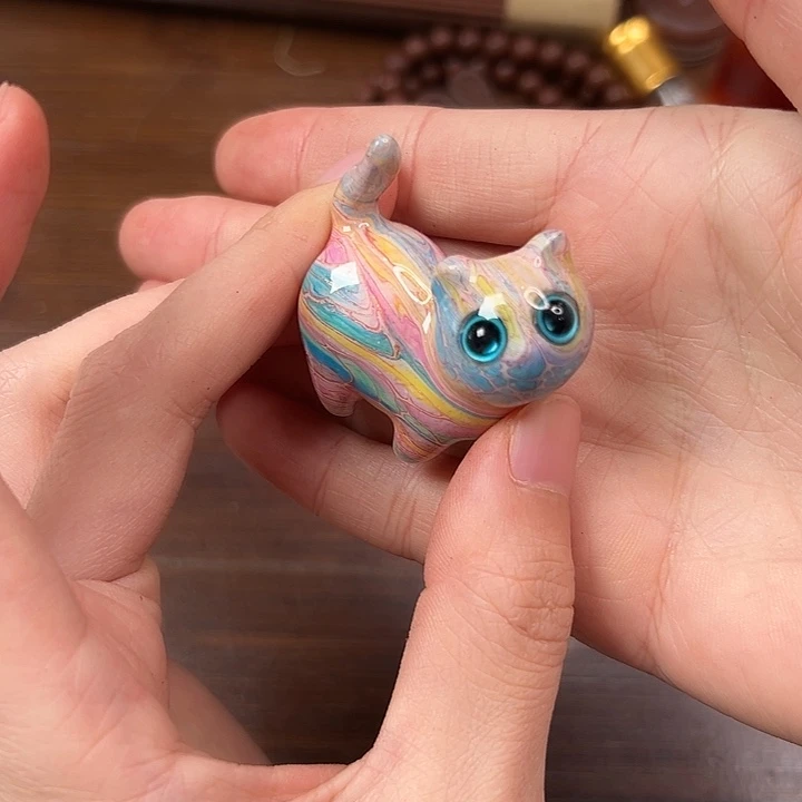 大漆工艺品其他歪头猫多样性发其一