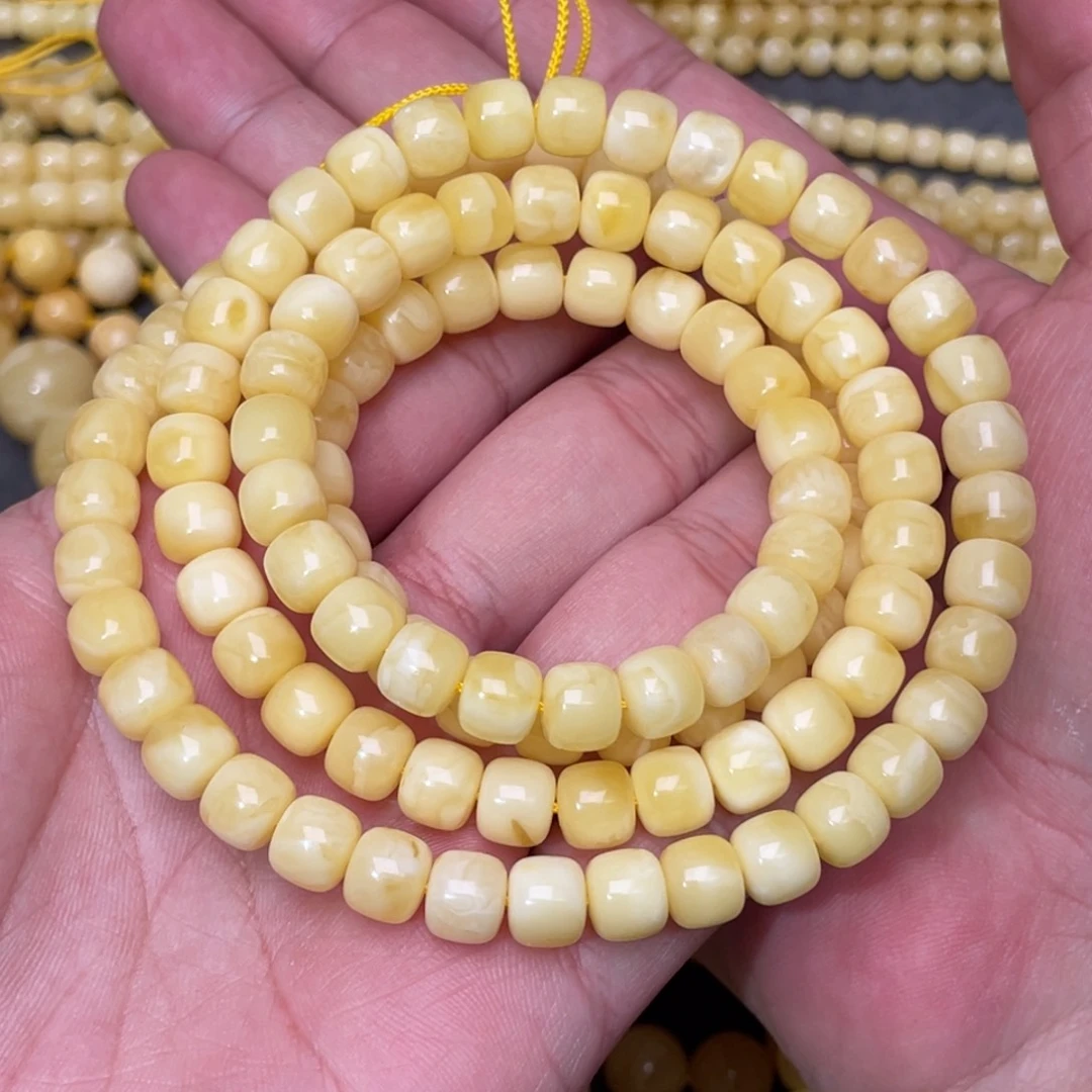 蜜蜡裸石未镶嵌蜜蜡佛珠8mm