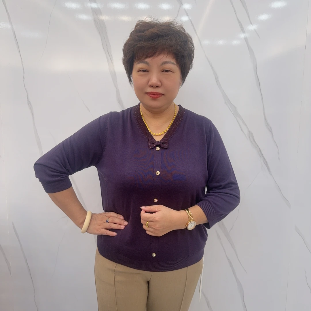 3917秋季新款蝴蝶结设计中袖高档兰精天丝上衣