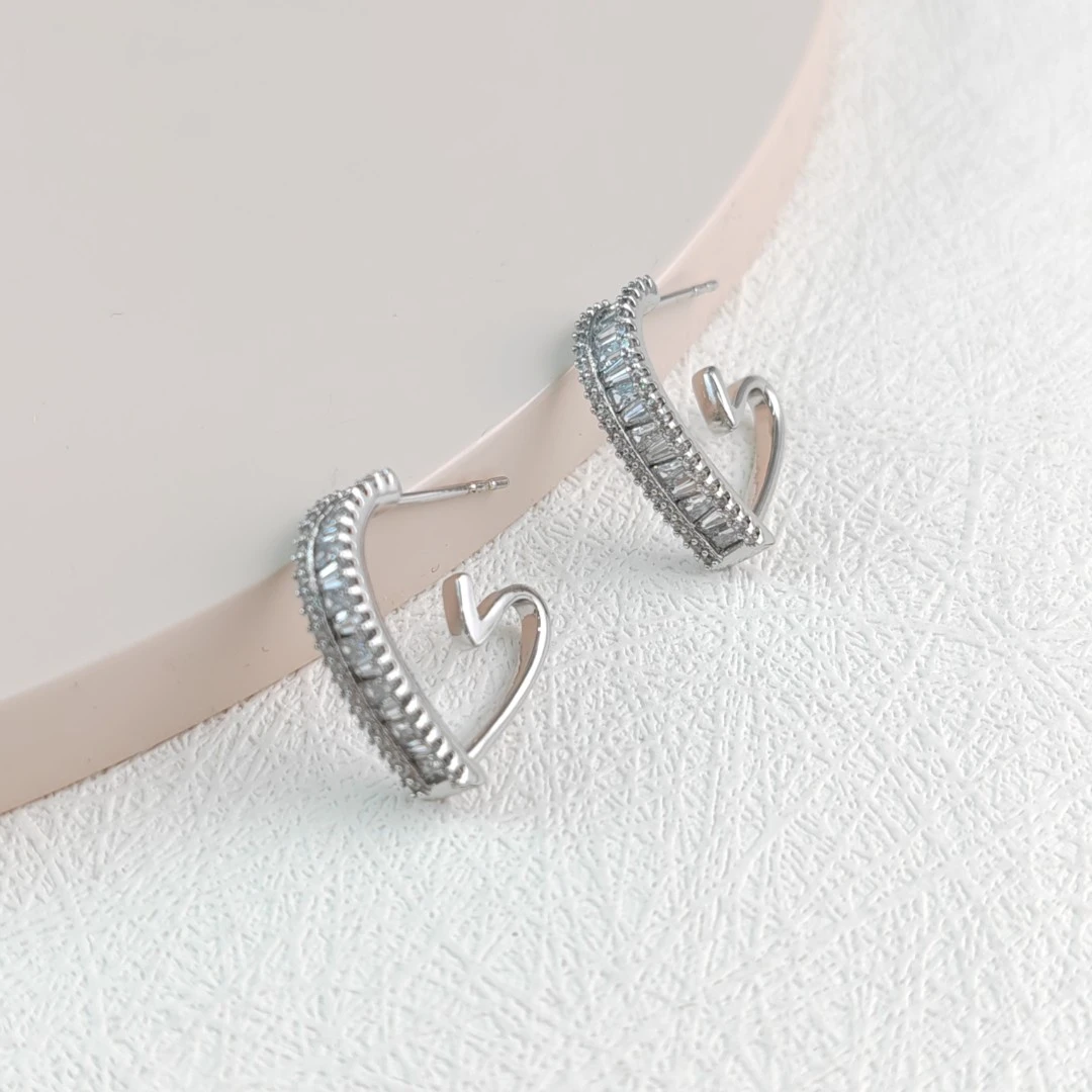 XUPING/旭平首饰 合金合成锆石耳饰 新年爱心 GDJ JR1216143046