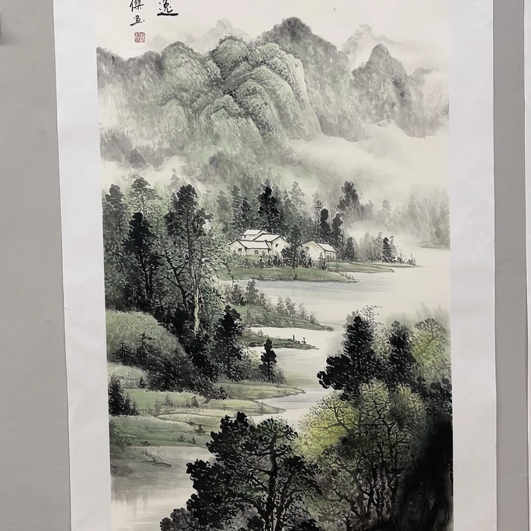 国画梁羽杰140/70青绿山水