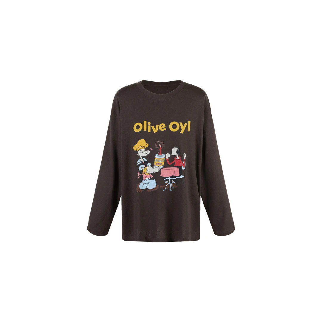 【童趣T】3338新款简约百搭减龄卡通趣味印花长袖体恤Y